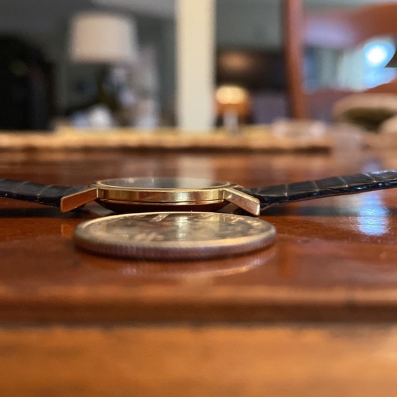 Vintage Movado Classic Slim Museum Watch Gold w/New Band  Box - Picture 13 of 14